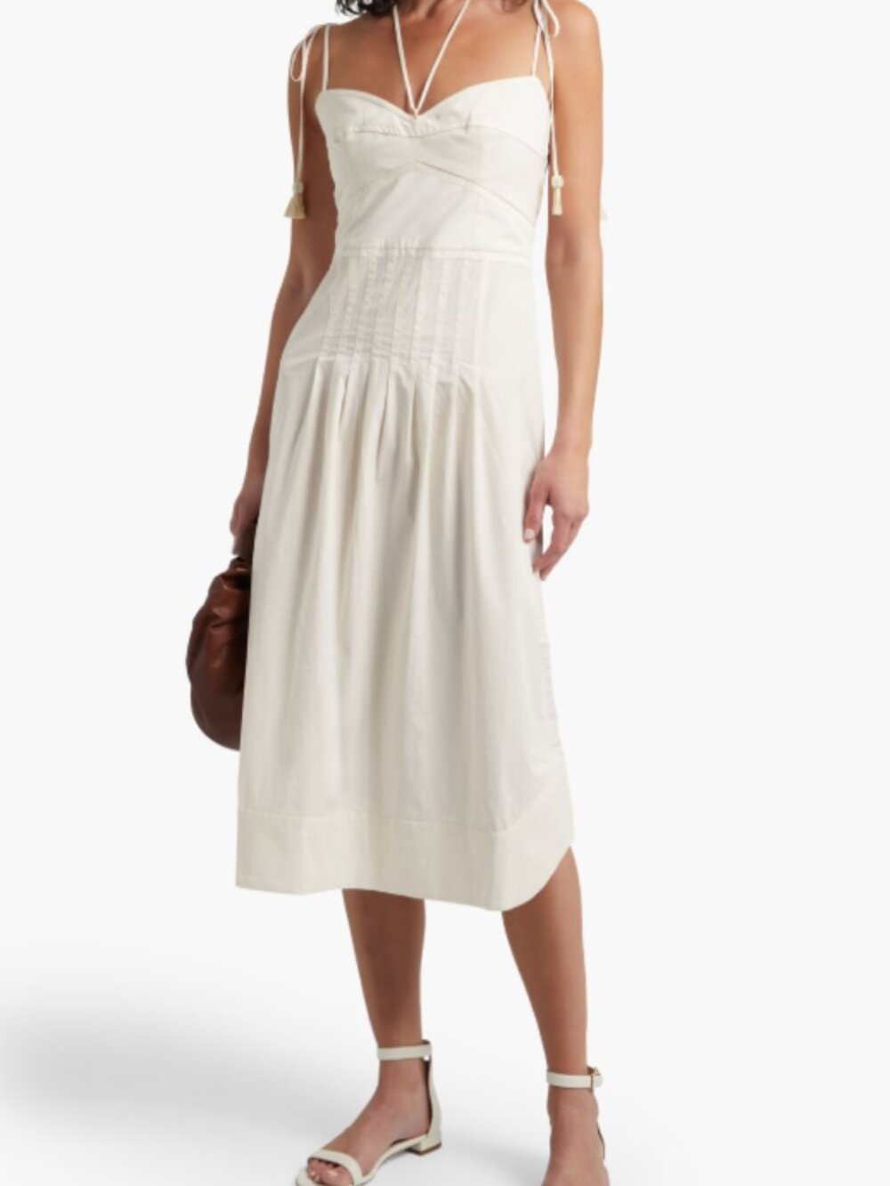 Johanna Ortiz Aromatic Essence Pleated Poplin Midi Dress sz 6 - Picture 3 of 4